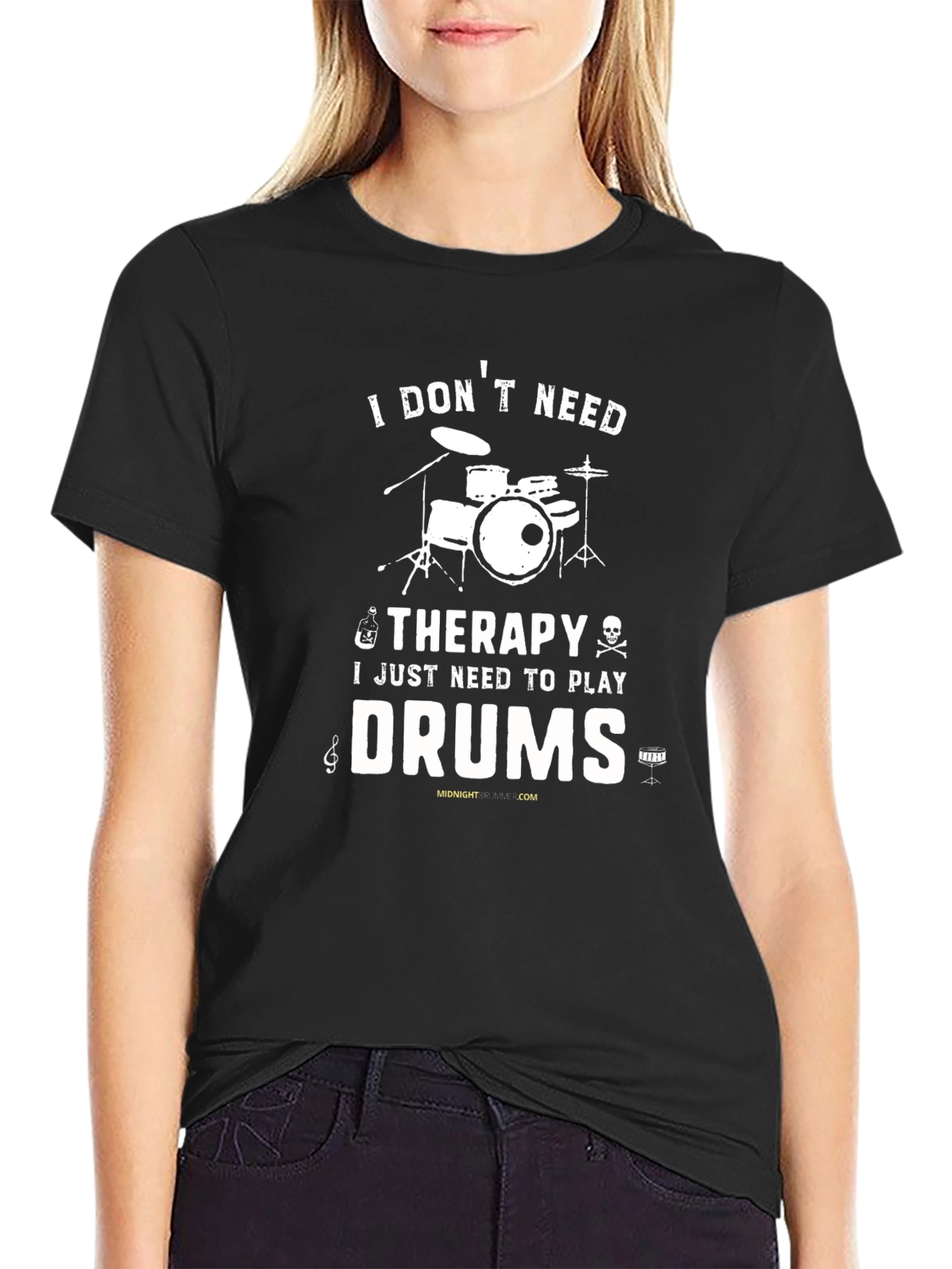 Drummer Therapy T-Shirt - Music Lovers Gift
