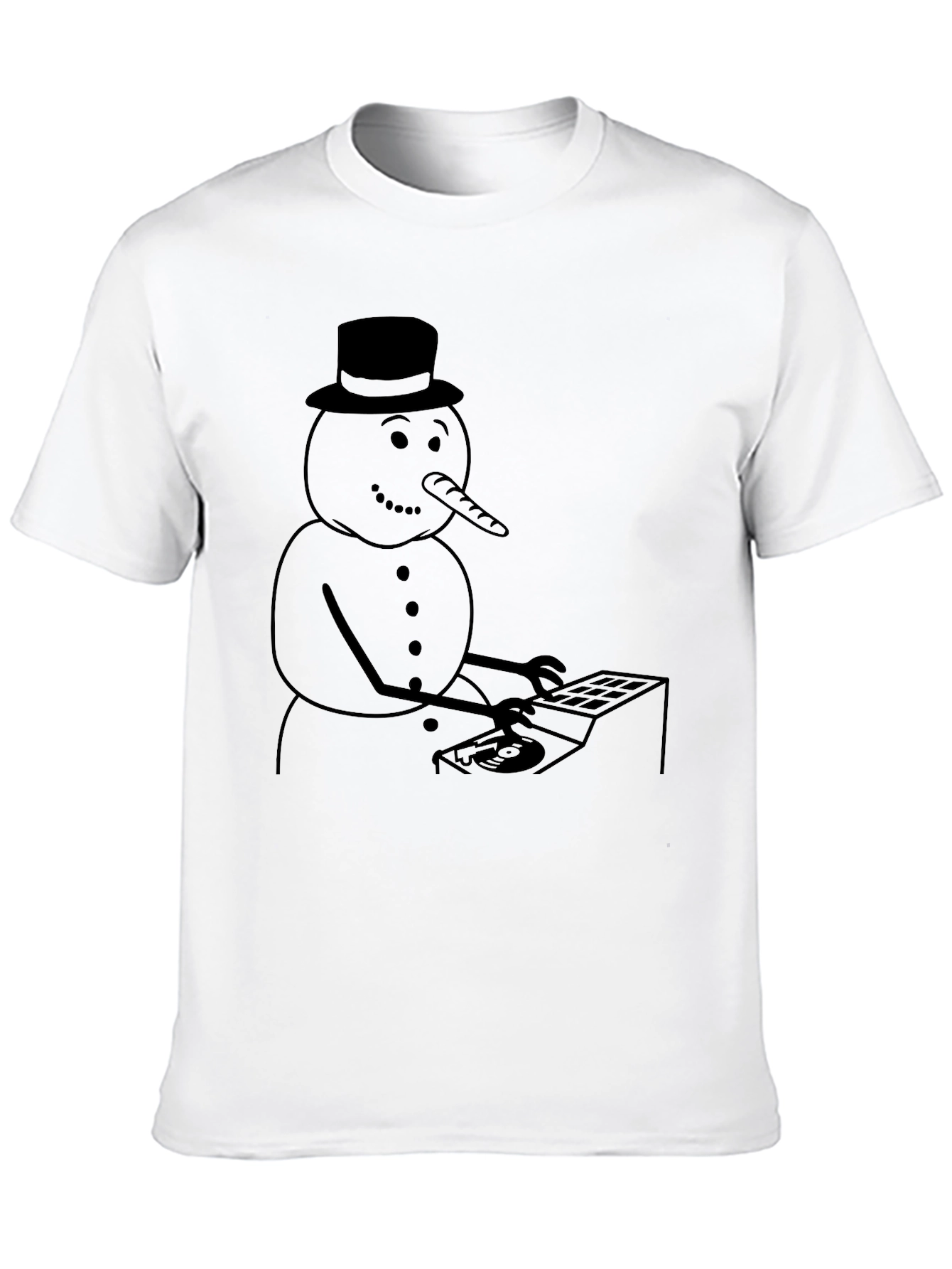 DJ Snowman Graphic Tee - Holiday Humor