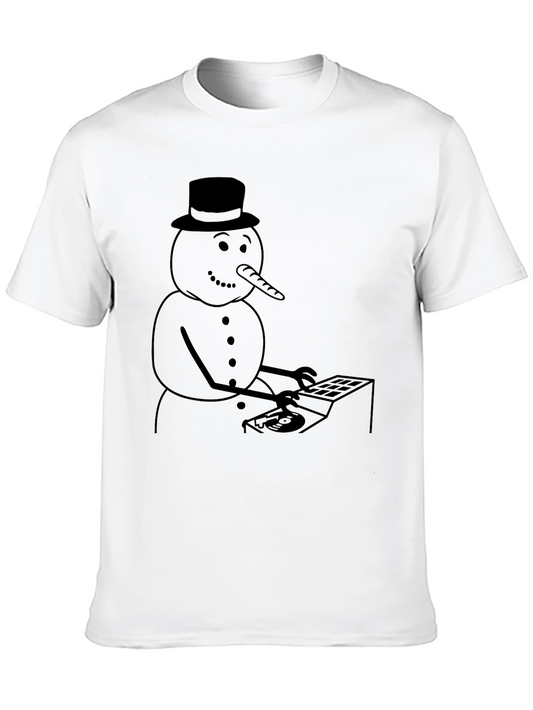 DJ Snowman Graphic Tee - Holiday Humor