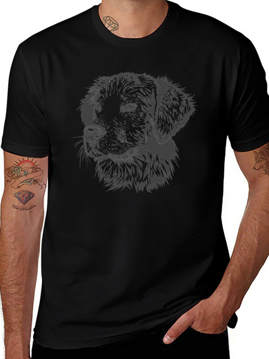 Dog Graphic Print Black T-Shirt