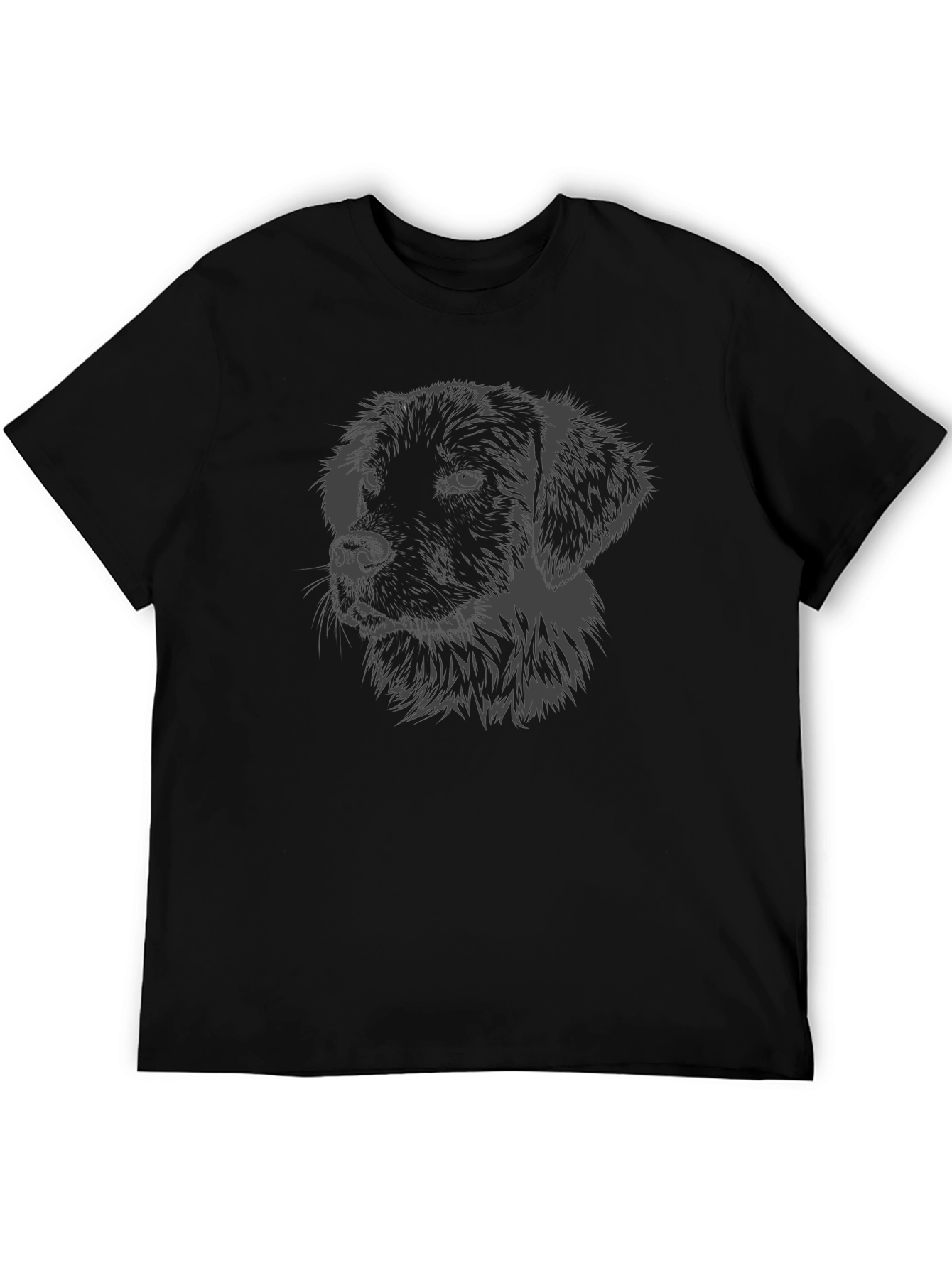 Dog Graphic Print Black T-Shirt
