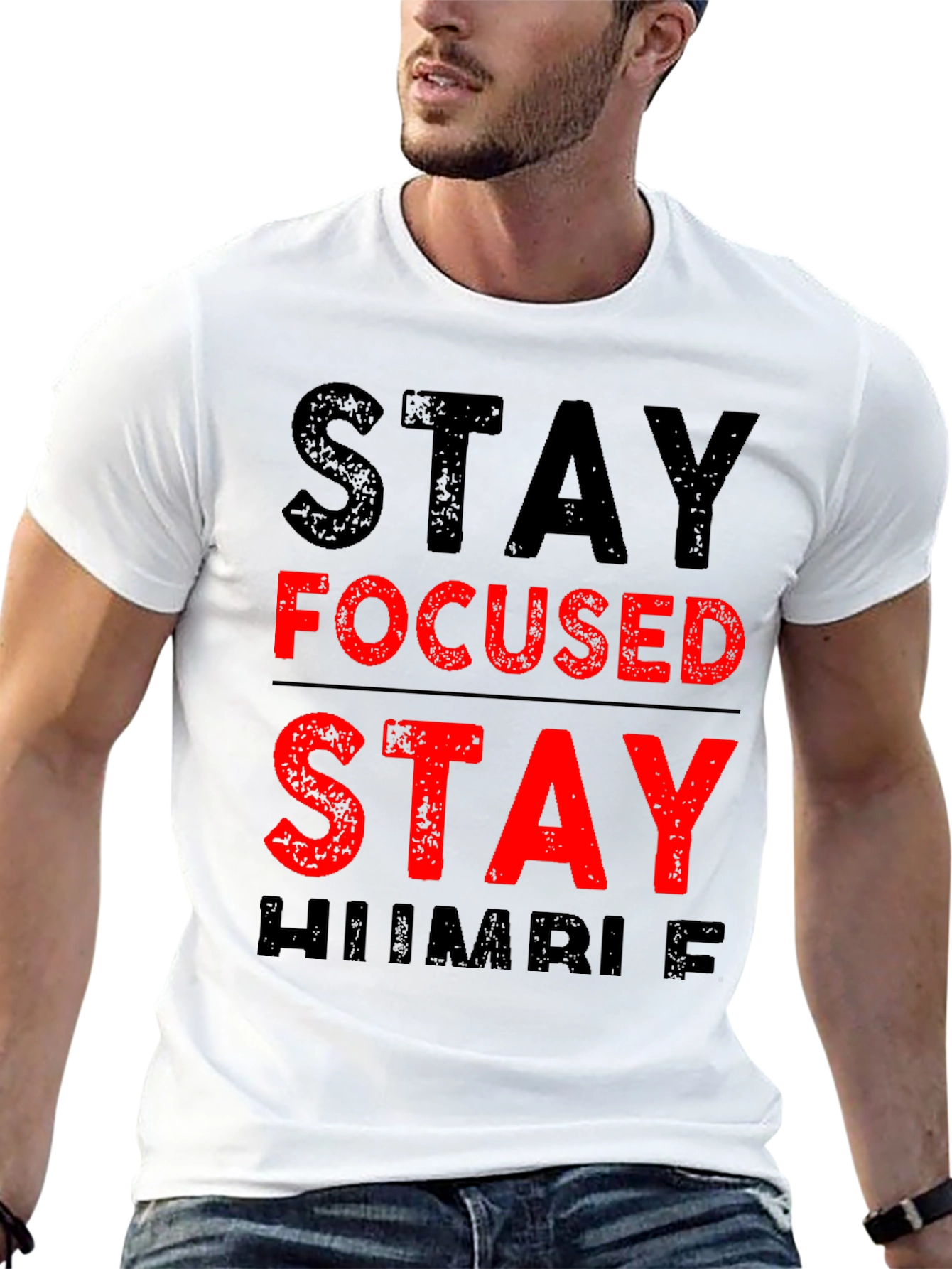 Stay Focused Stay Humble T-Shirt Black