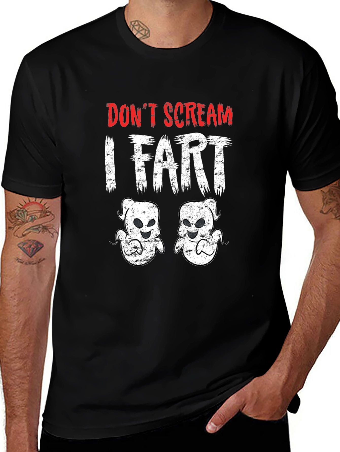 Dont Scream I Fart Black Graphic Tee