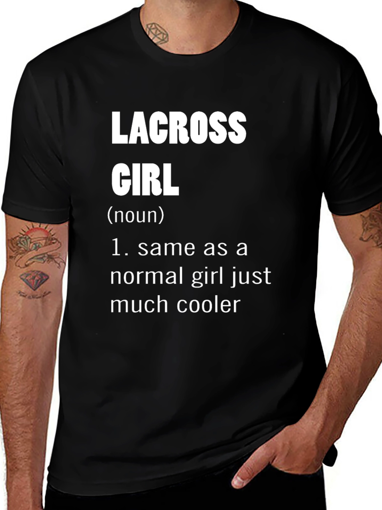 Lacrosse Girl Definition Black T-Shirt
