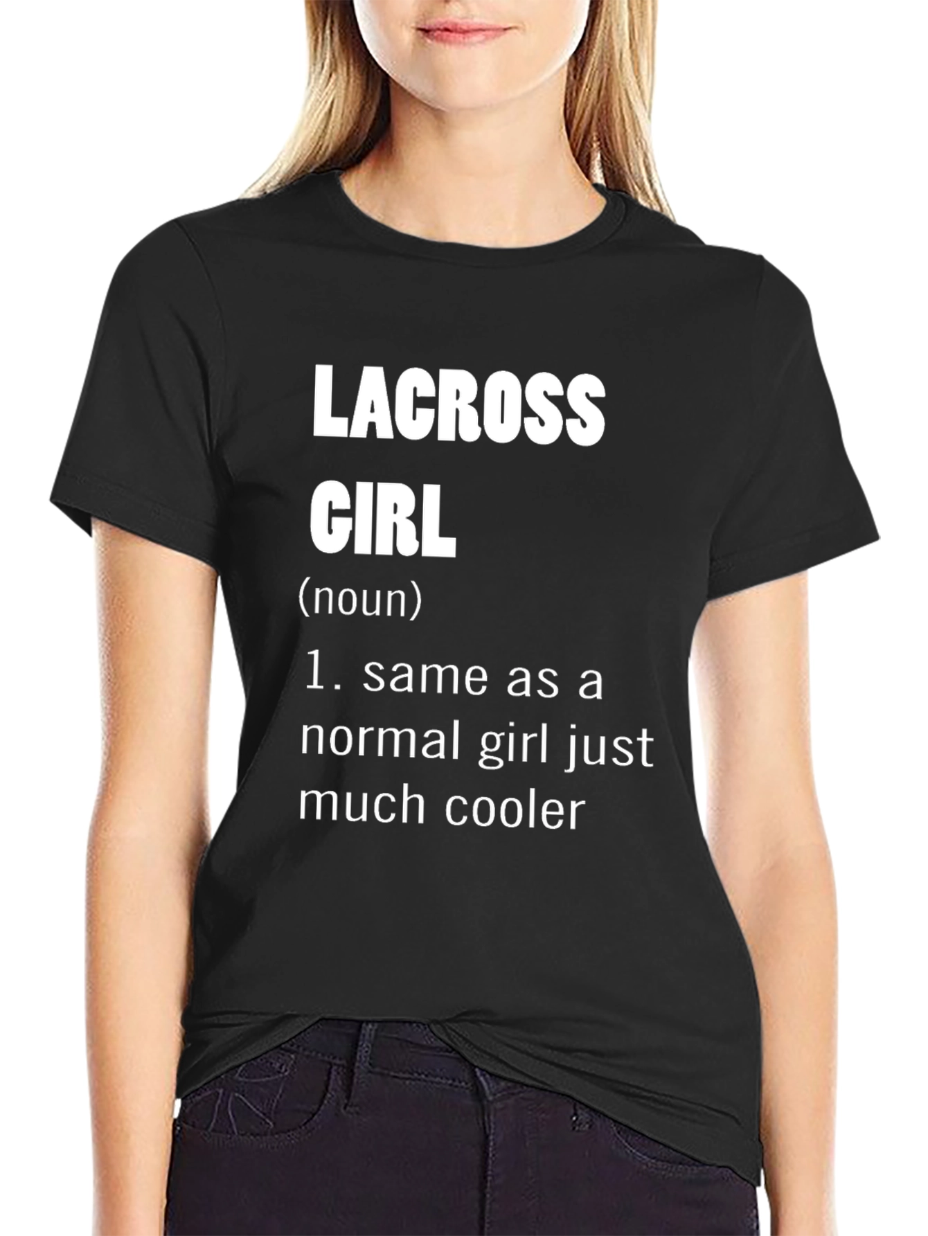 Lacrosse Girl Definition Black T-Shirt