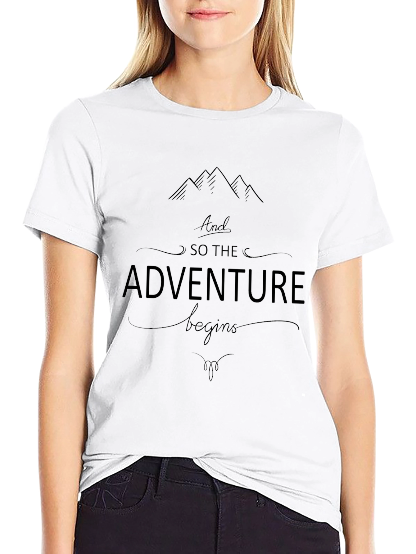 Adventure Begins T-Shirt - Mountain Graphic Tee