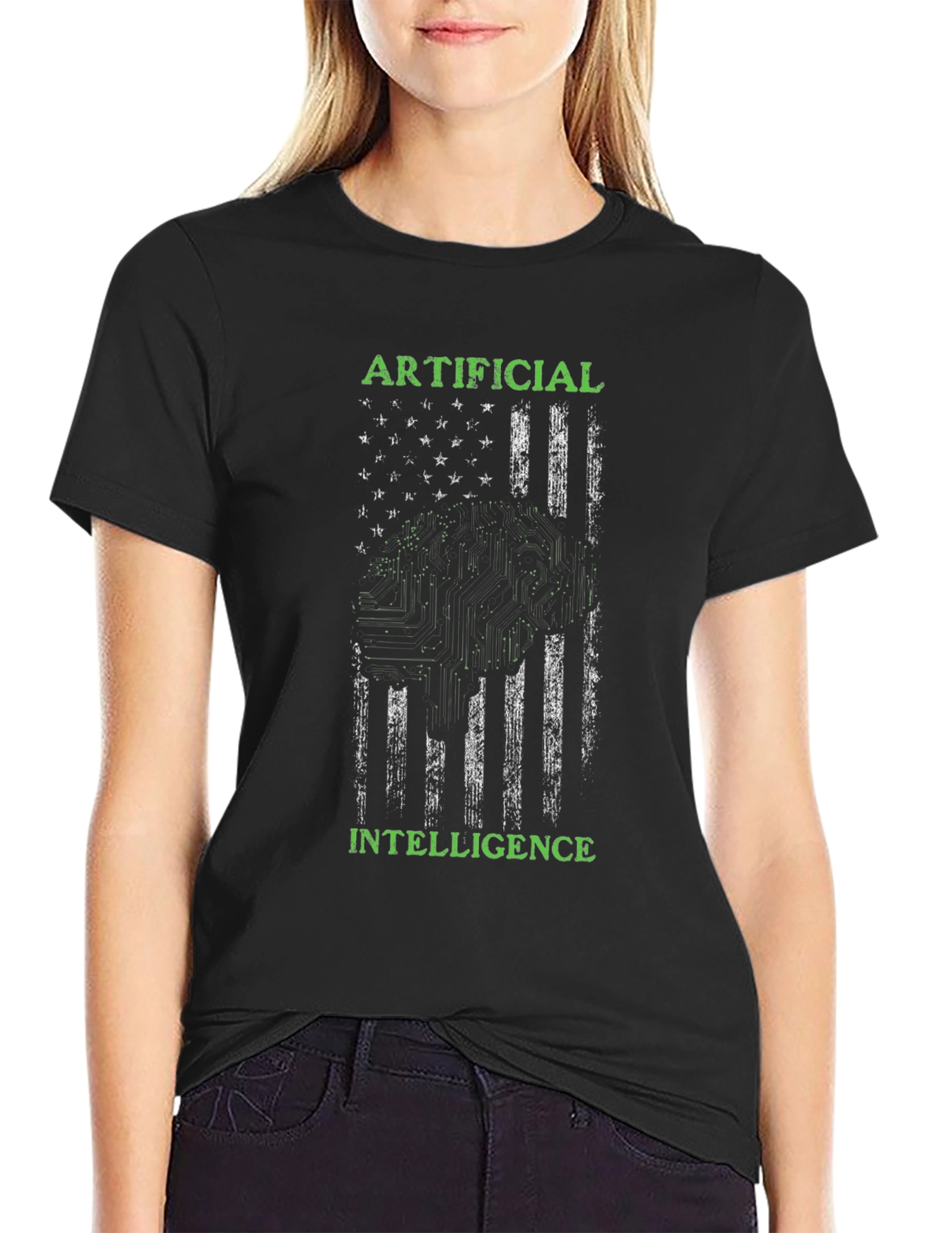 Artificial Intelligence US Flag Graphic Tee