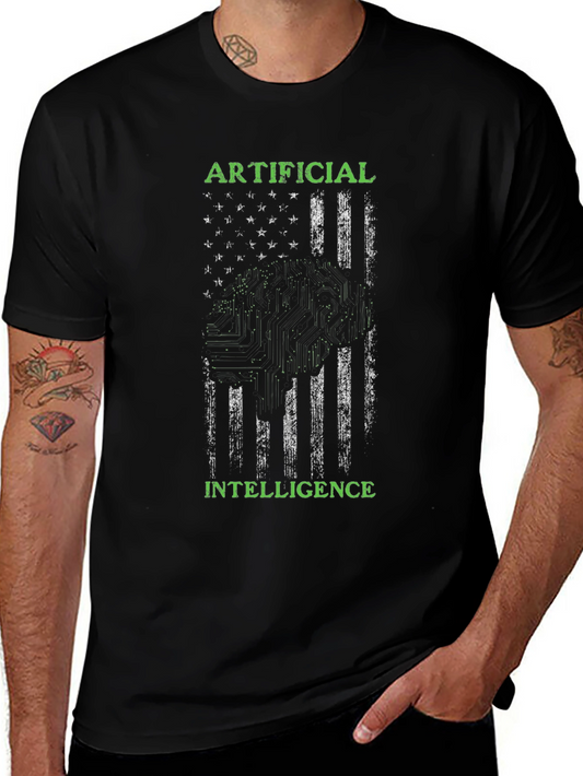 Artificial Intelligence US Flag Graphic Tee