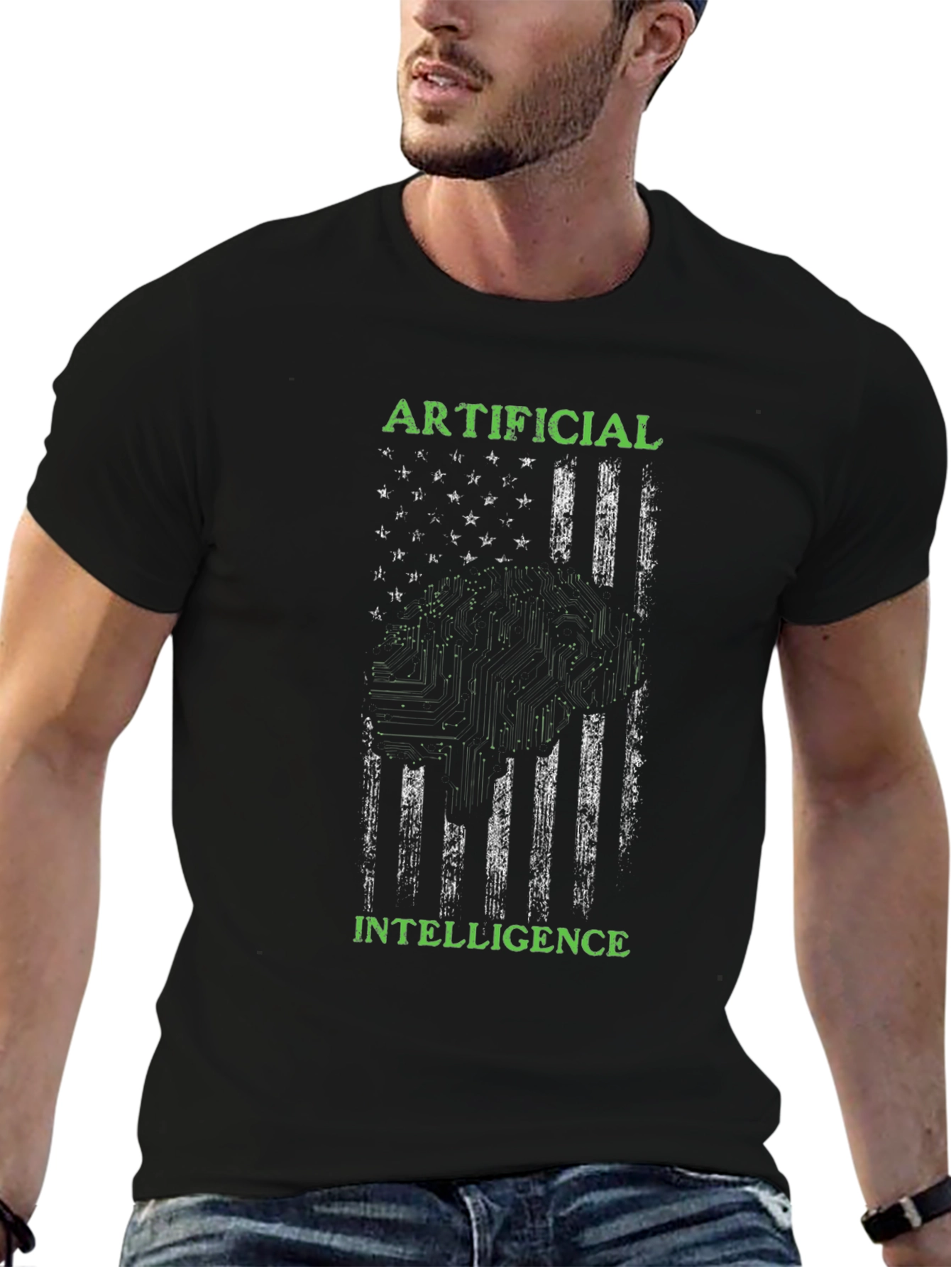 Artificial Intelligence US Flag Graphic Tee