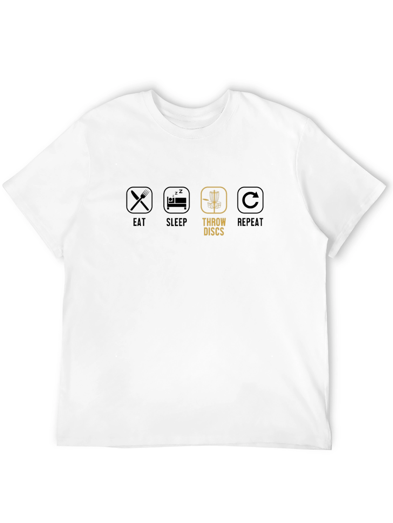 Eat Sleep Throw Discs Repeat Black T-Shirt