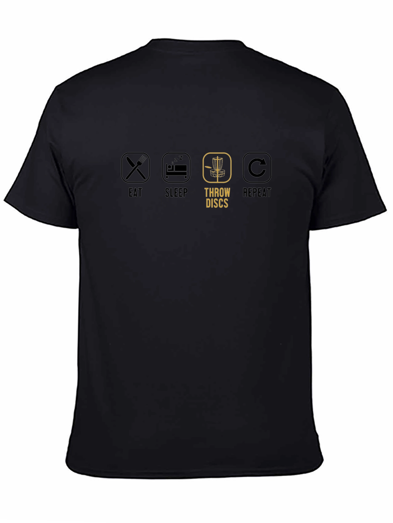 Eat Sleep Throw Discs Repeat Black T-Shirt