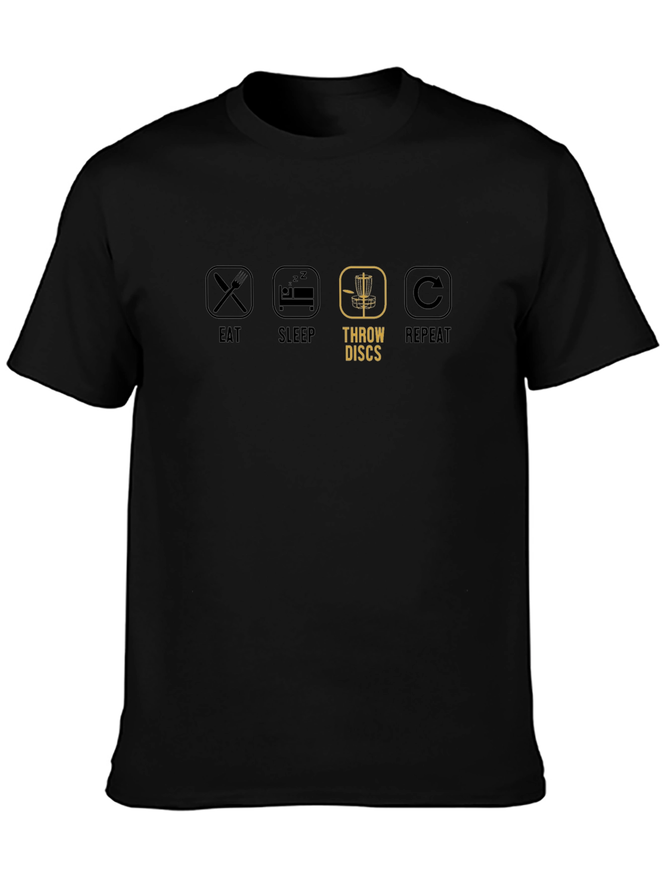 Eat Sleep Throw Discs Repeat Black T-Shirt