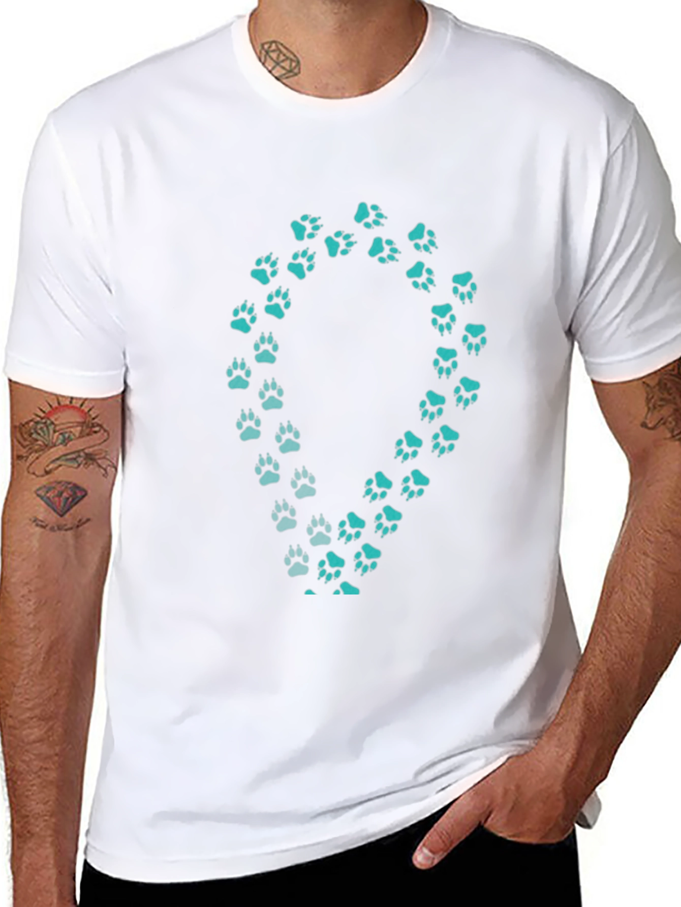Paw Print Tee - Black Casual Shirt