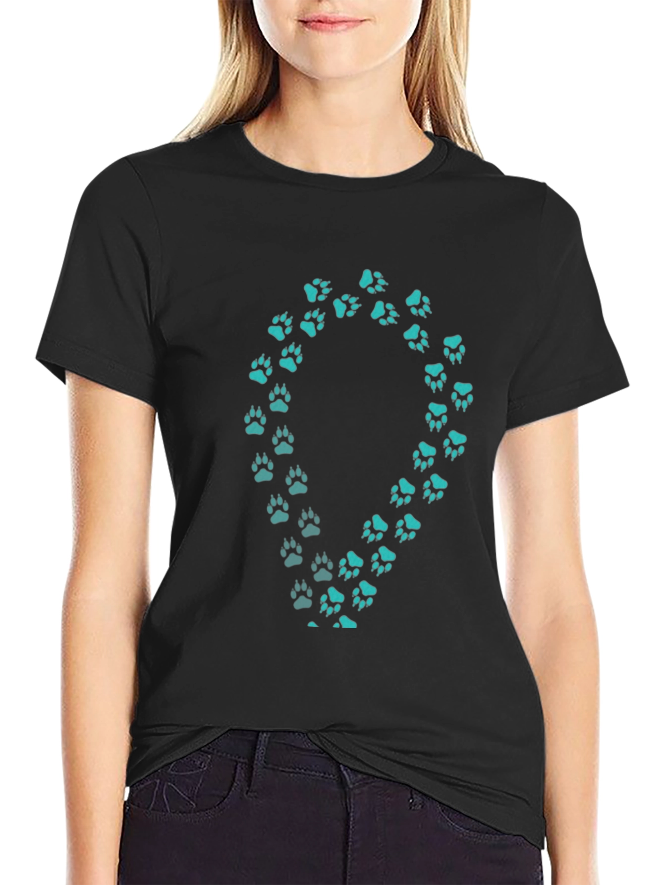 Paw Print Tee - Black Casual Shirt