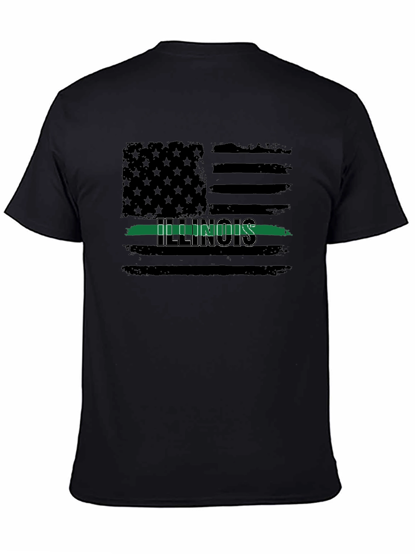 Illinois Thin Green Line Flag T-Shirt