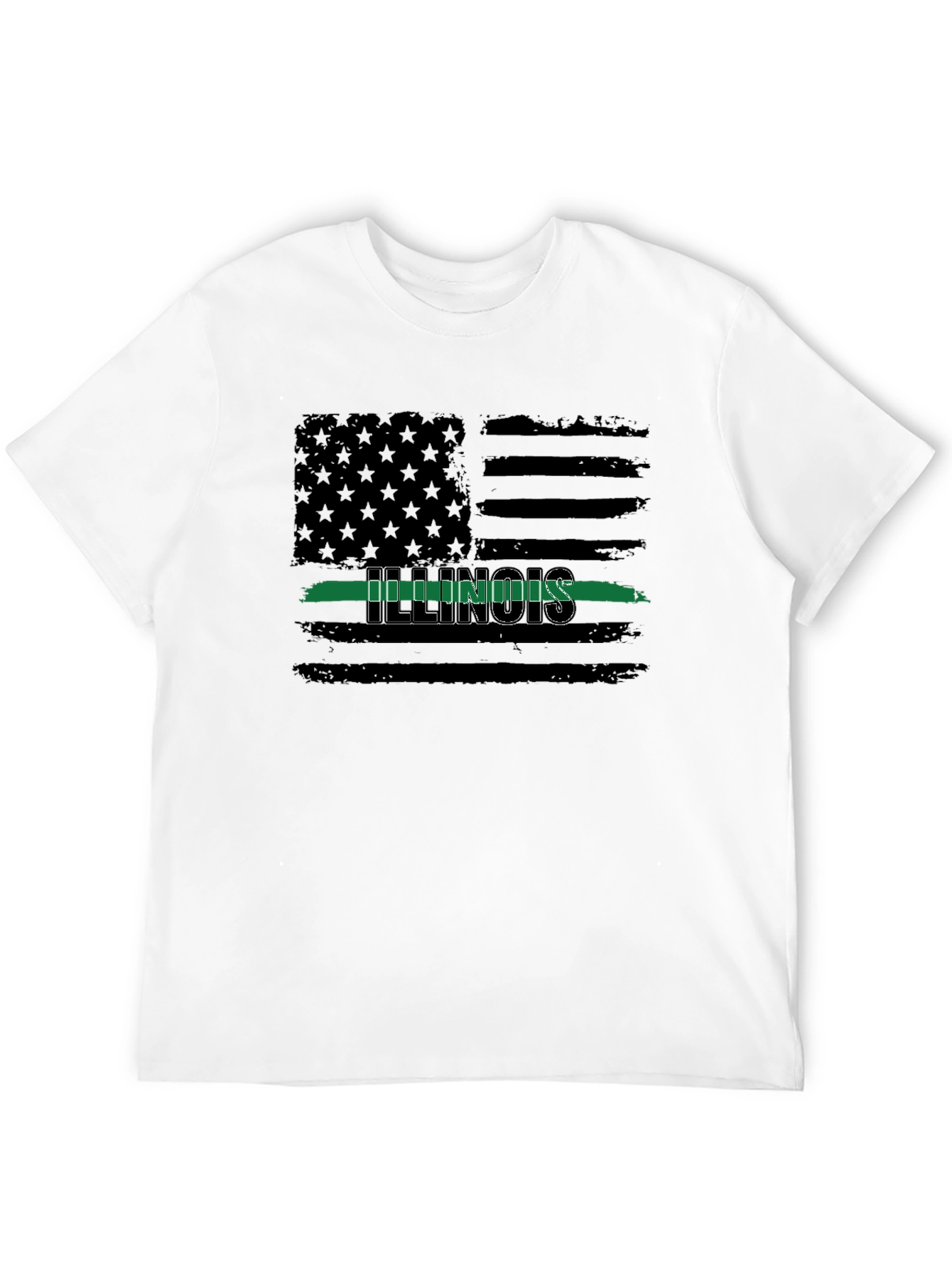Illinois Thin Green Line Flag T-Shirt