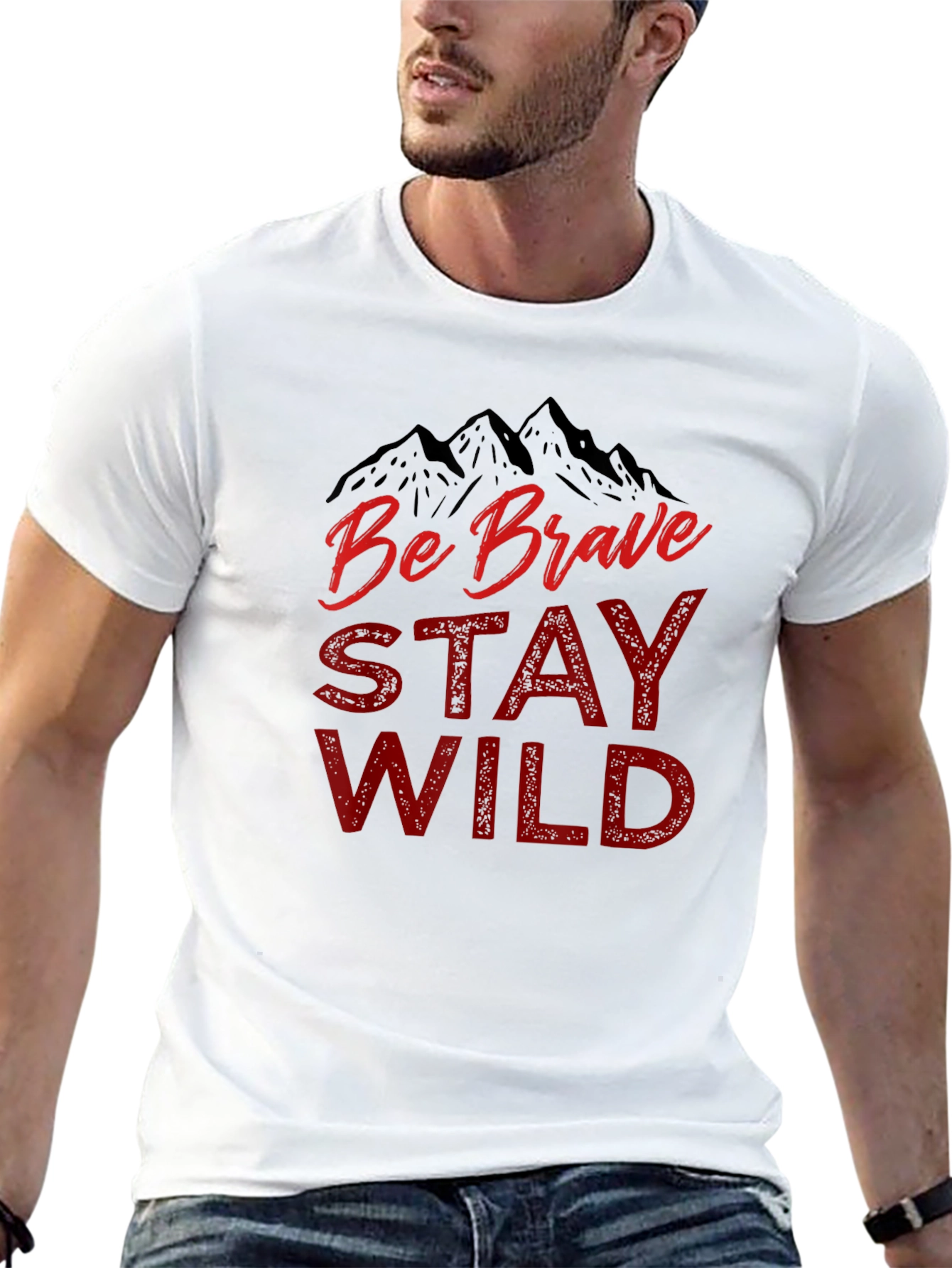 Be Brave Stay Wild Graphic Tee - Black