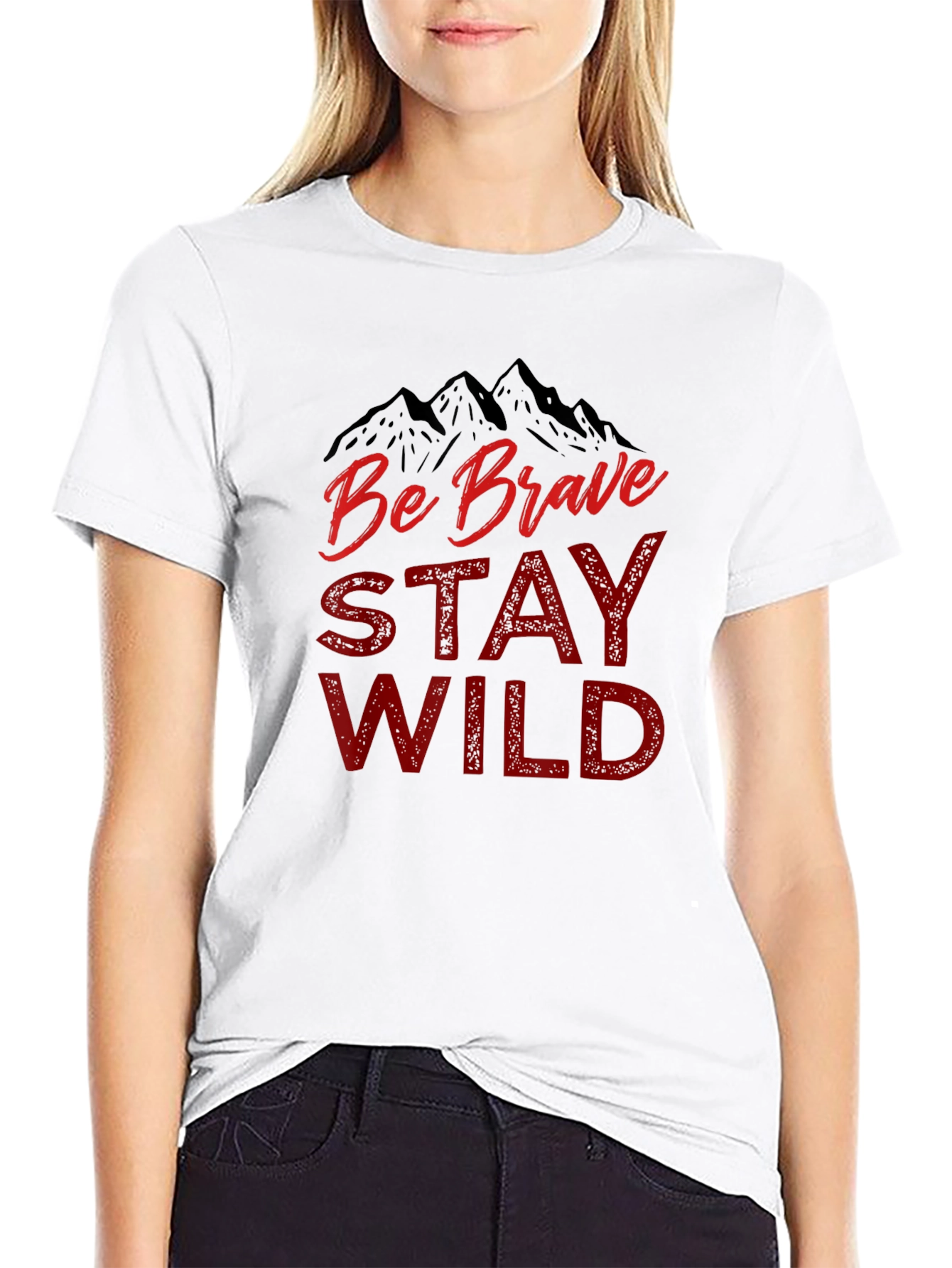 Be Brave Stay Wild Graphic Tee - Black