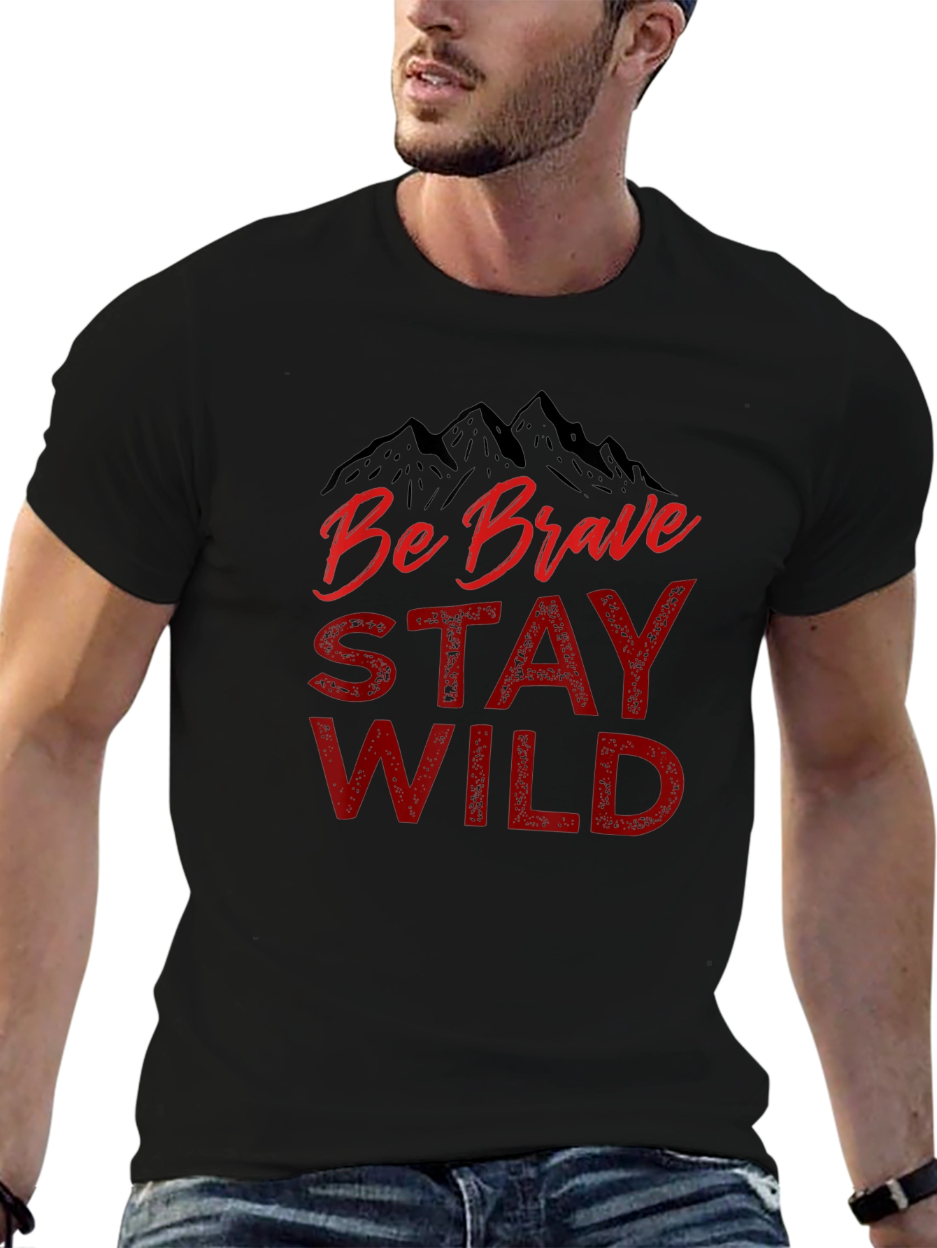Be Brave Stay Wild Graphic Tee - Black