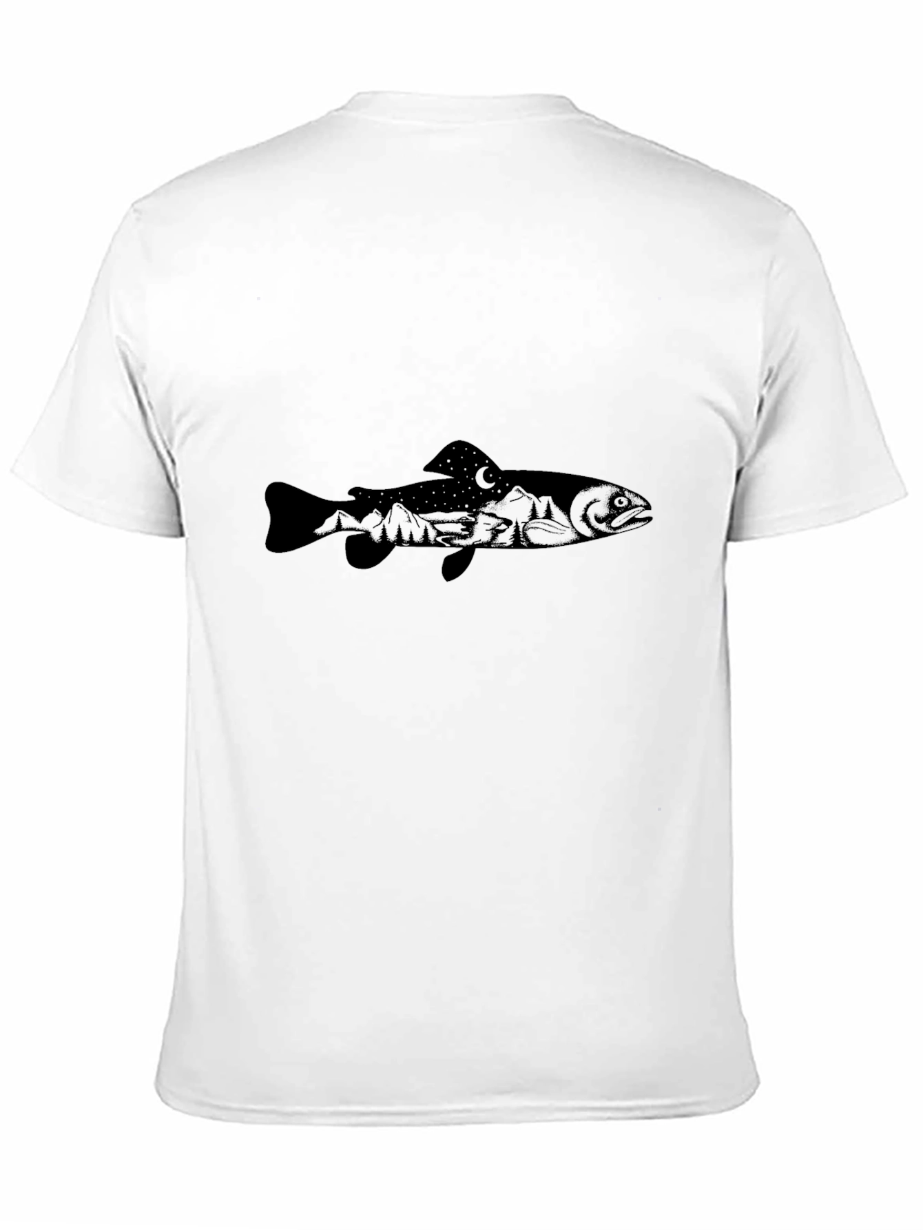 Mens Black Fish Graphic T-Shirt