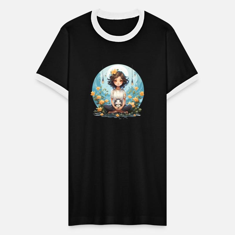 A cute kawaii style yoga pose with a smiling face