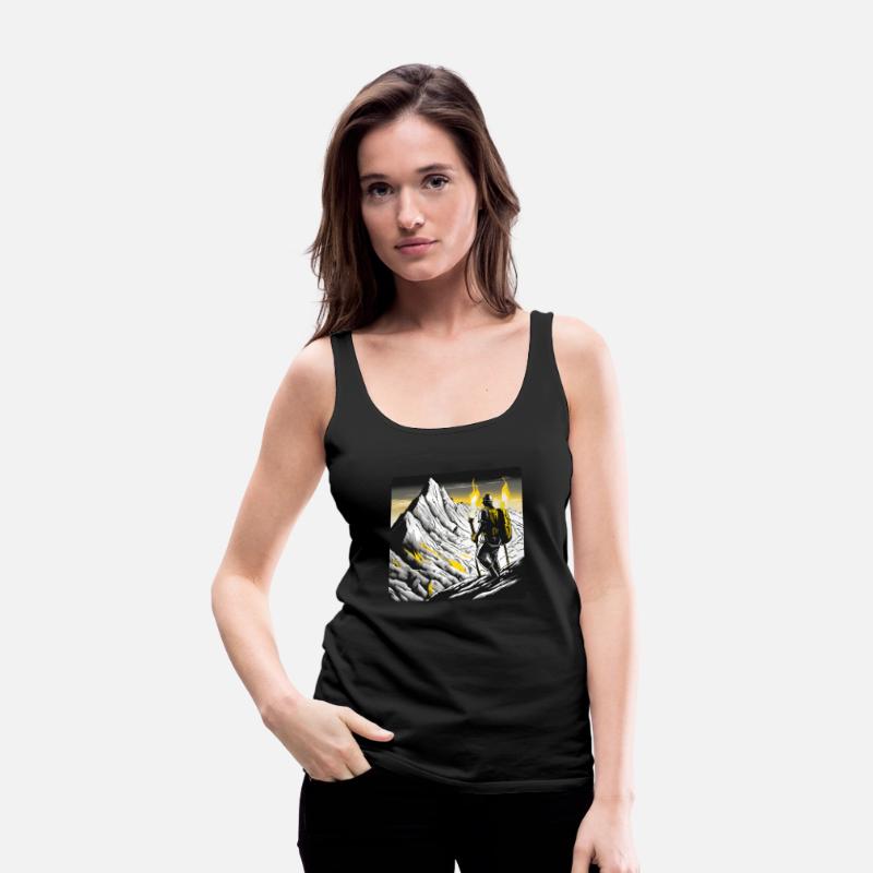 A man with a backpack on top of a mountain