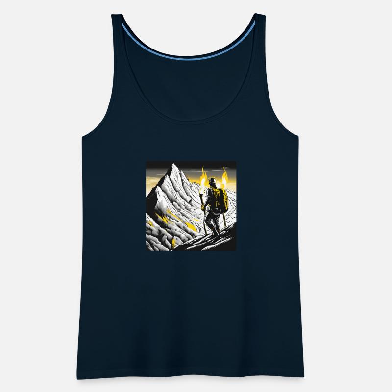 A man with a backpack on top of a mountain