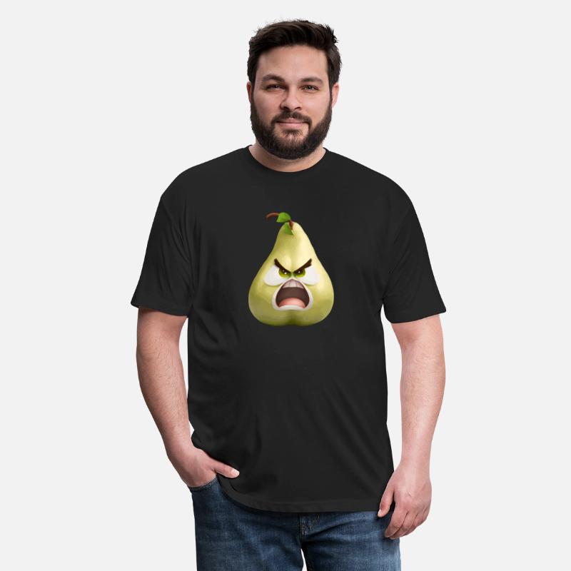 A pear with angry face cartoon style