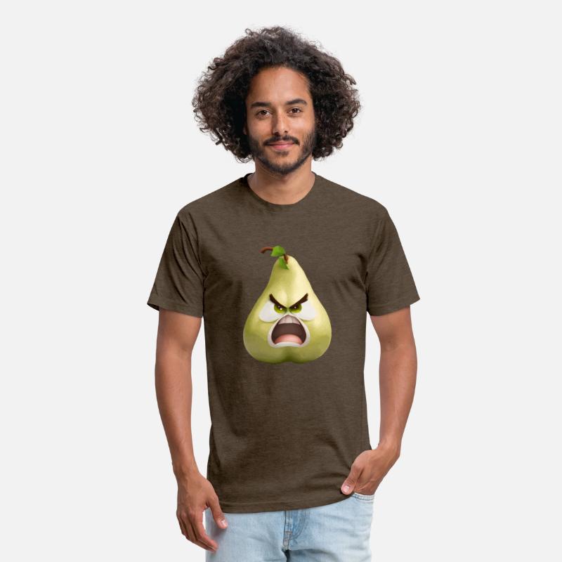 A pear with angry face cartoon style