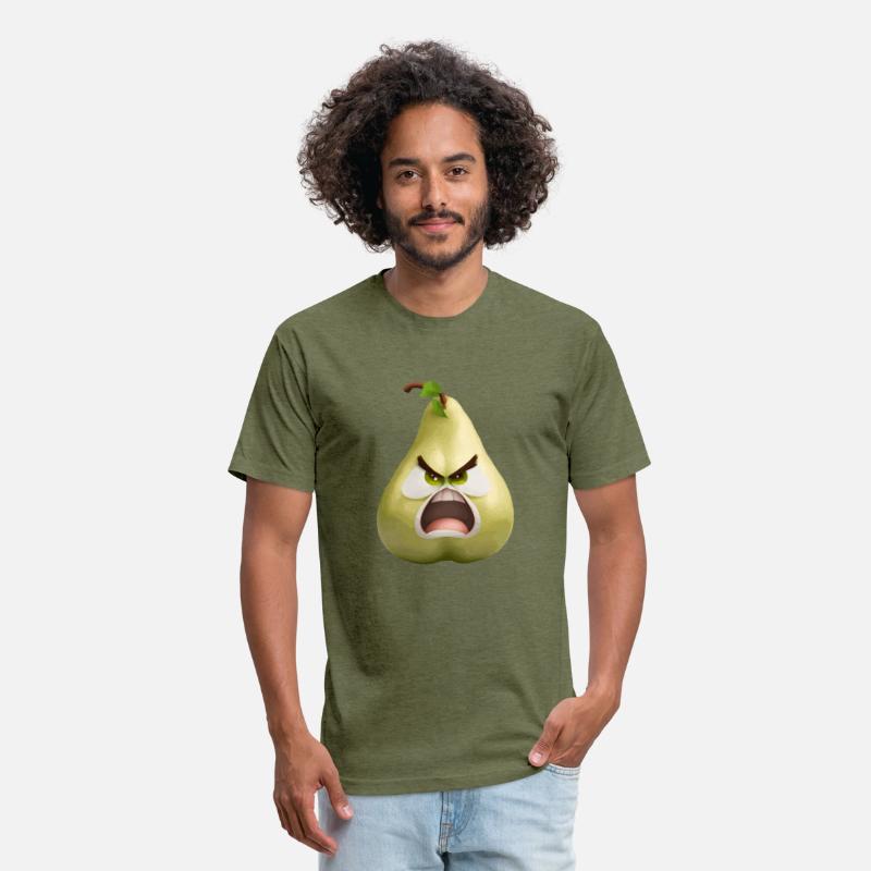 A pear with angry face cartoon style