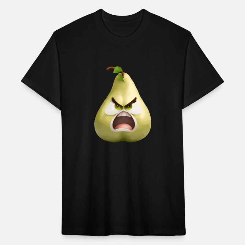A pear with angry face cartoon style