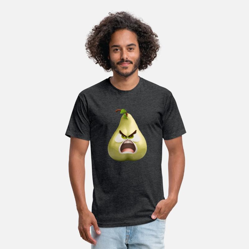 A pear with angry face cartoon style