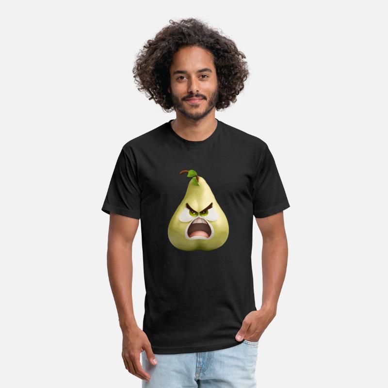 A pear with angry face cartoon style