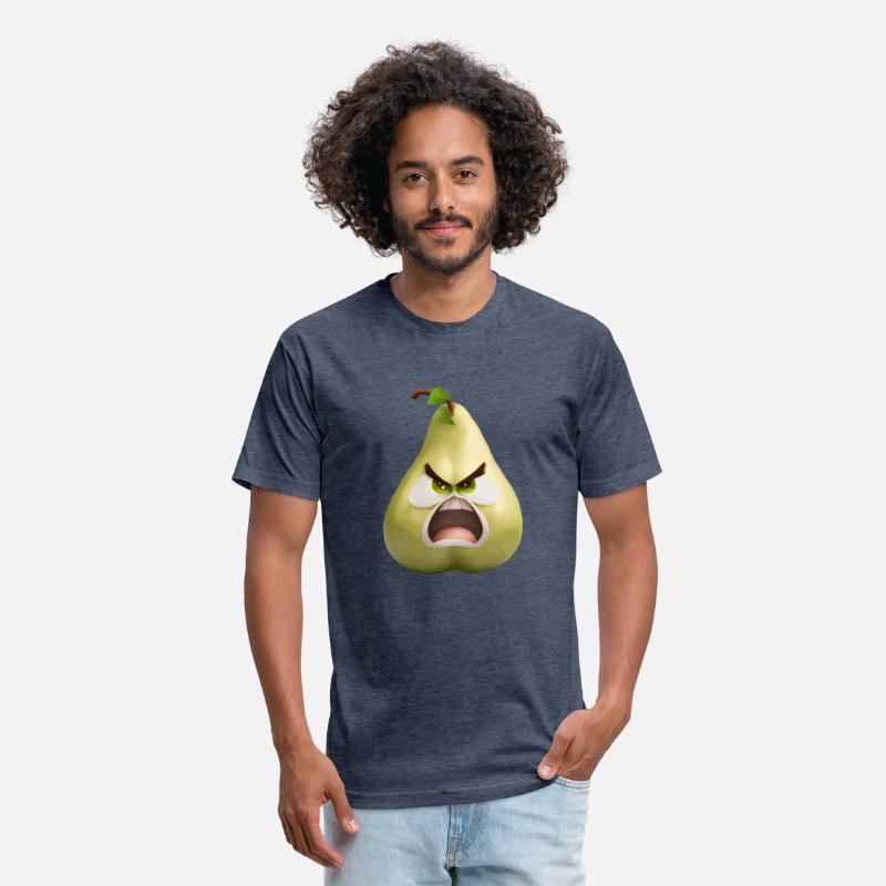 A pear with angry face cartoon style