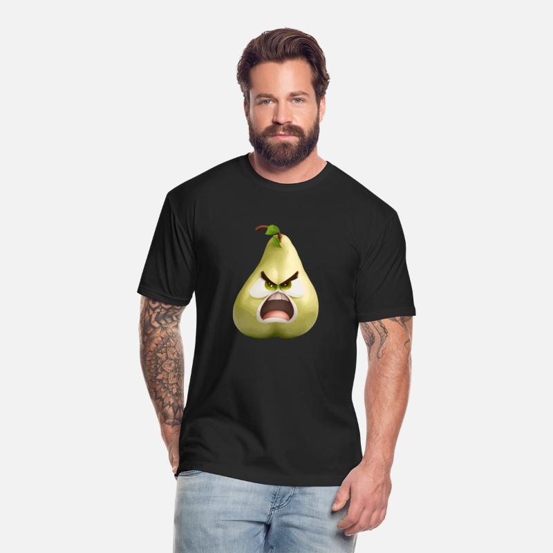 A pear with angry face cartoon style
