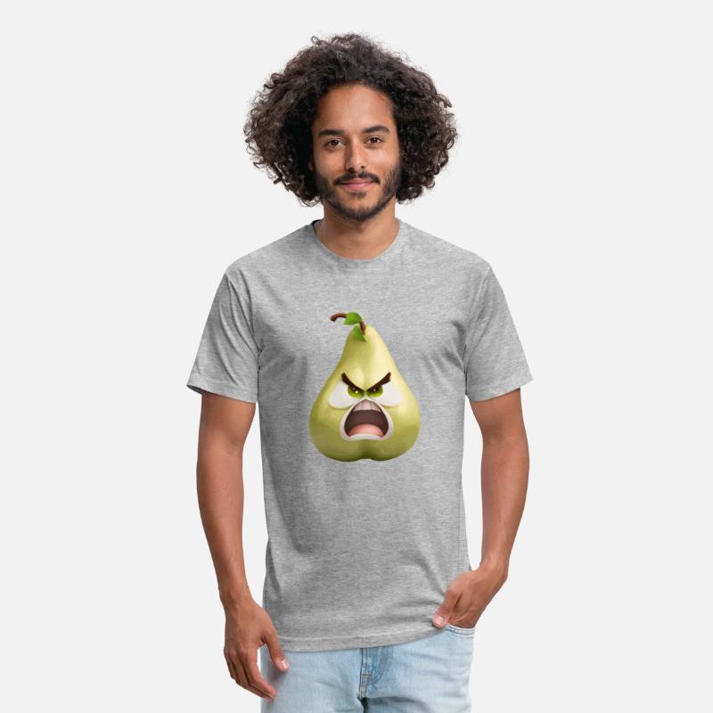 A pear with angry face cartoon style