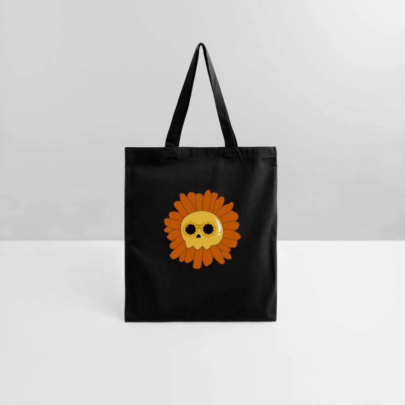 a skull in the middle of a sunflower With sunglass