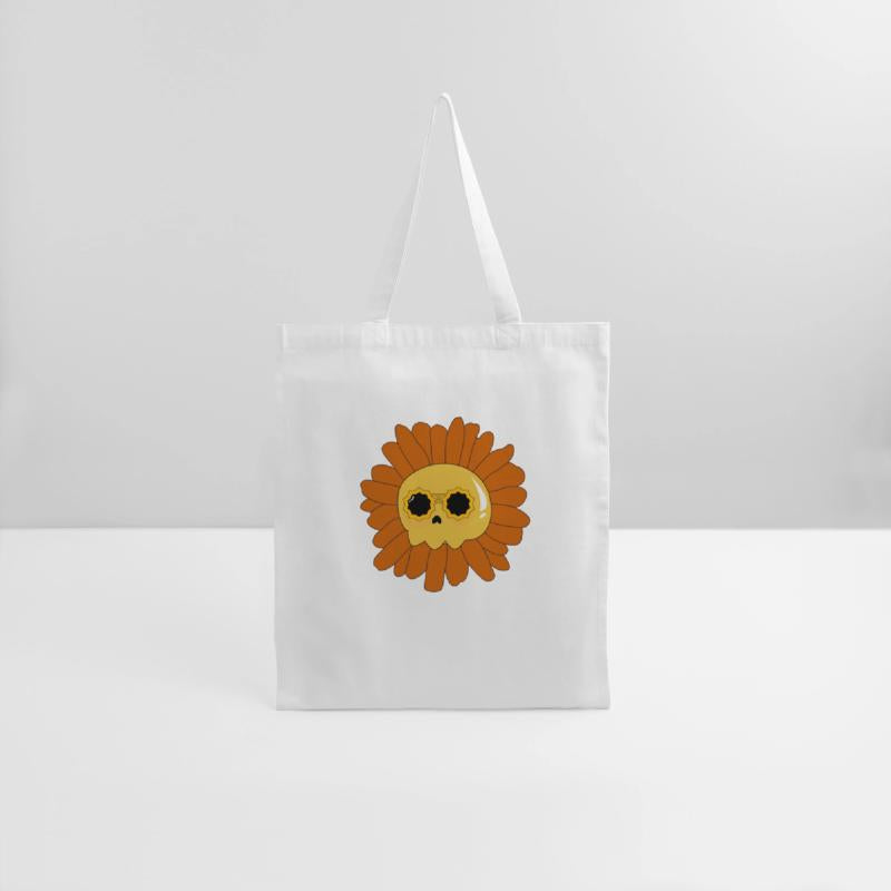 a skull in the middle of a sunflower With sunglass