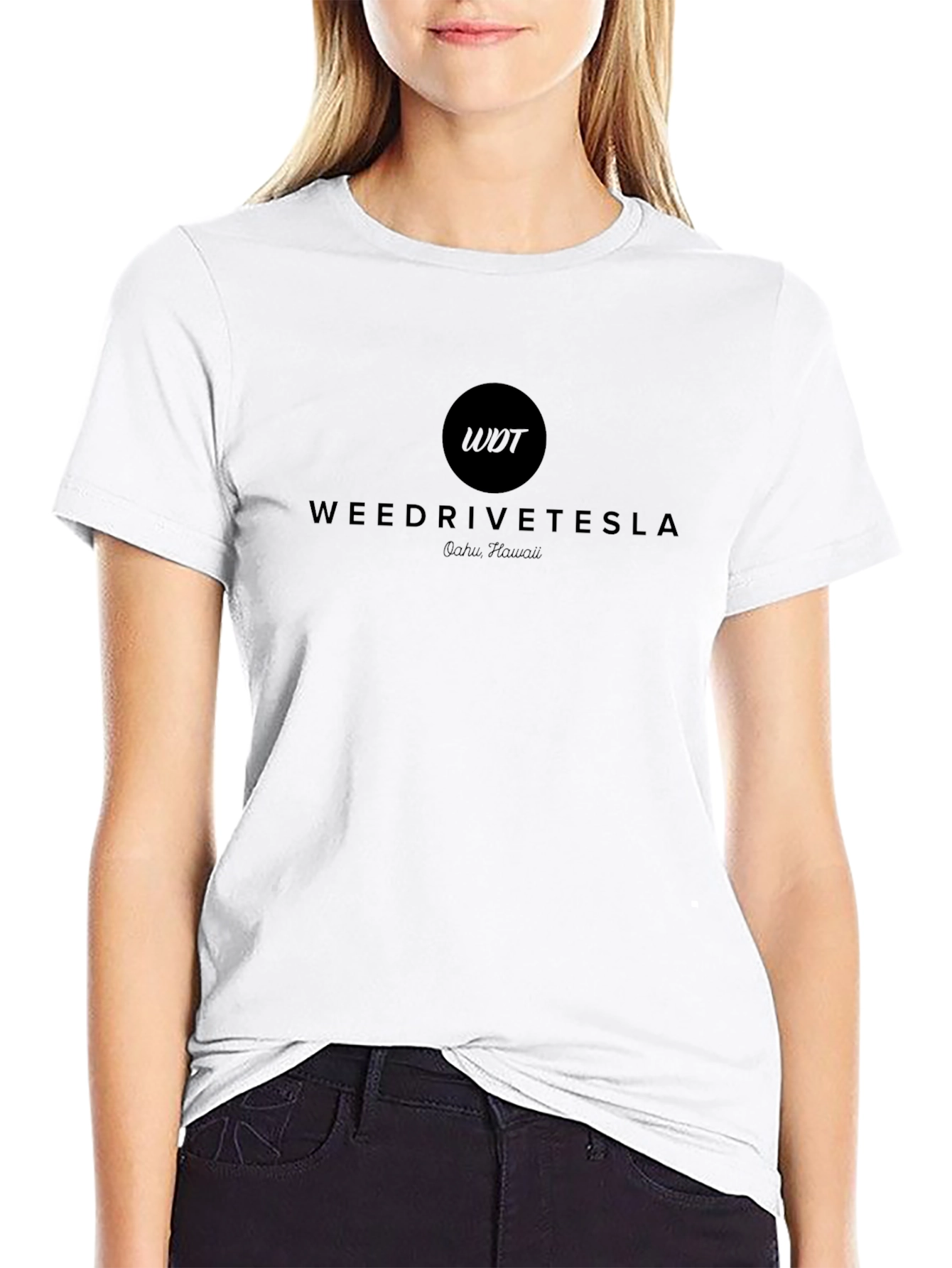 Weed Drive Tesla Black T-Shirt
