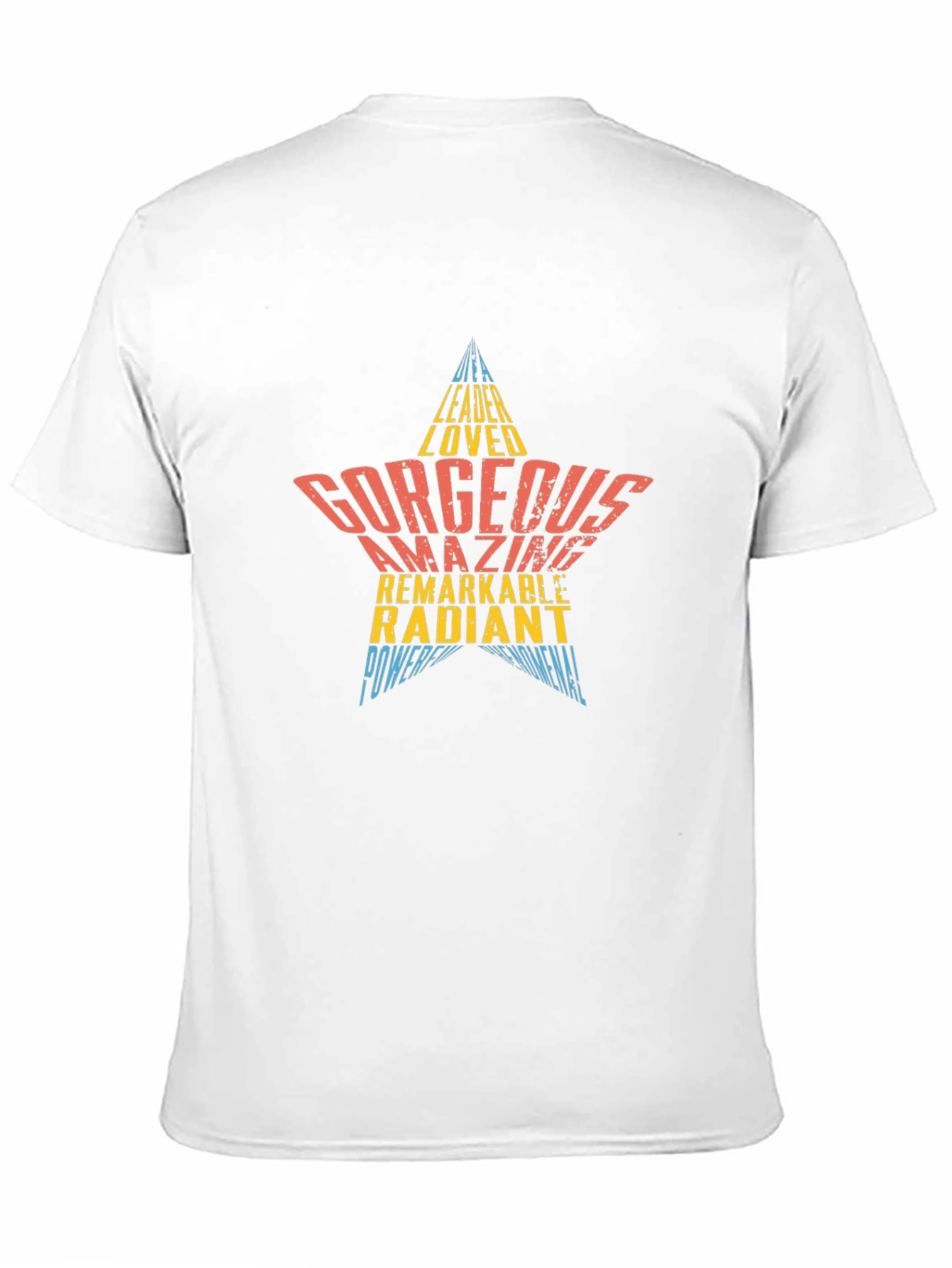Stylish Graphic Star Word Art Tee Shirt