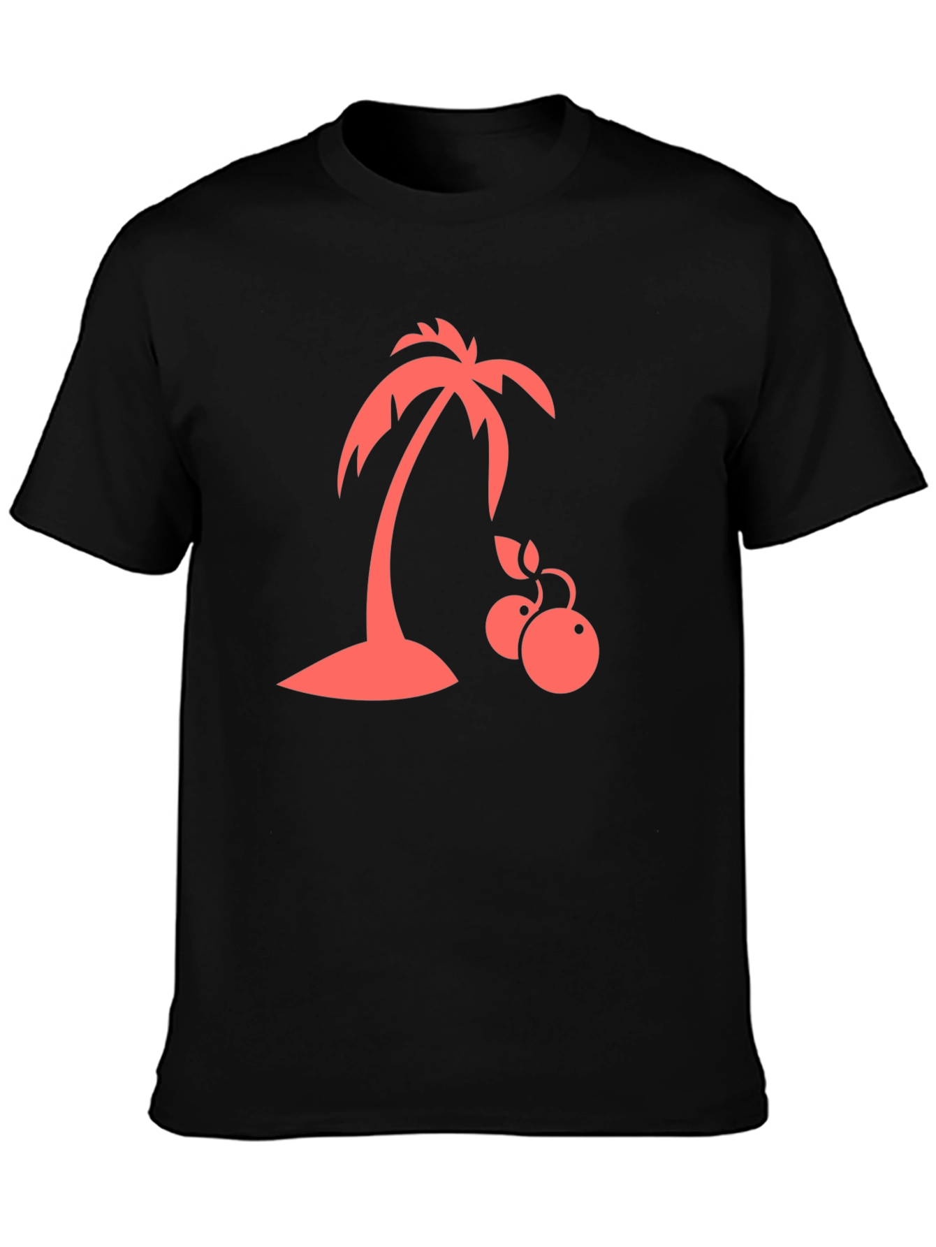Tropical Palm Tree Graphic T-Shirt - Black