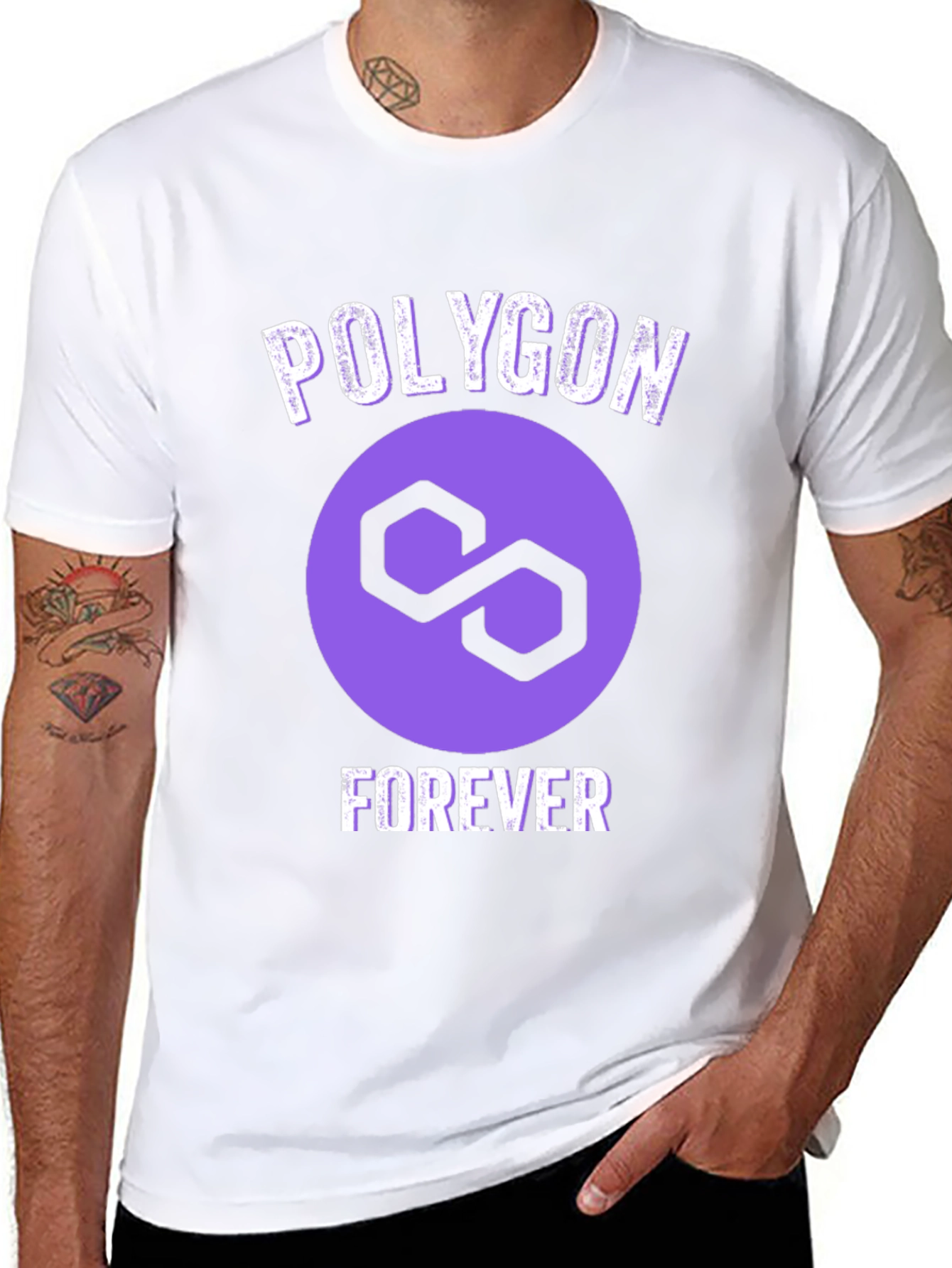 Polygon Forever Graphic Tee - Crypto Fan Apparel