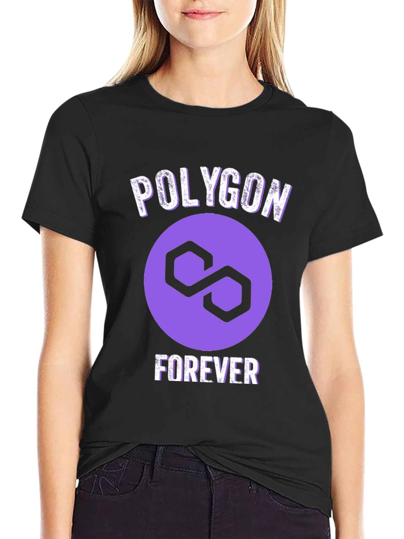 Polygon Forever Graphic Tee - Crypto Fan Apparel