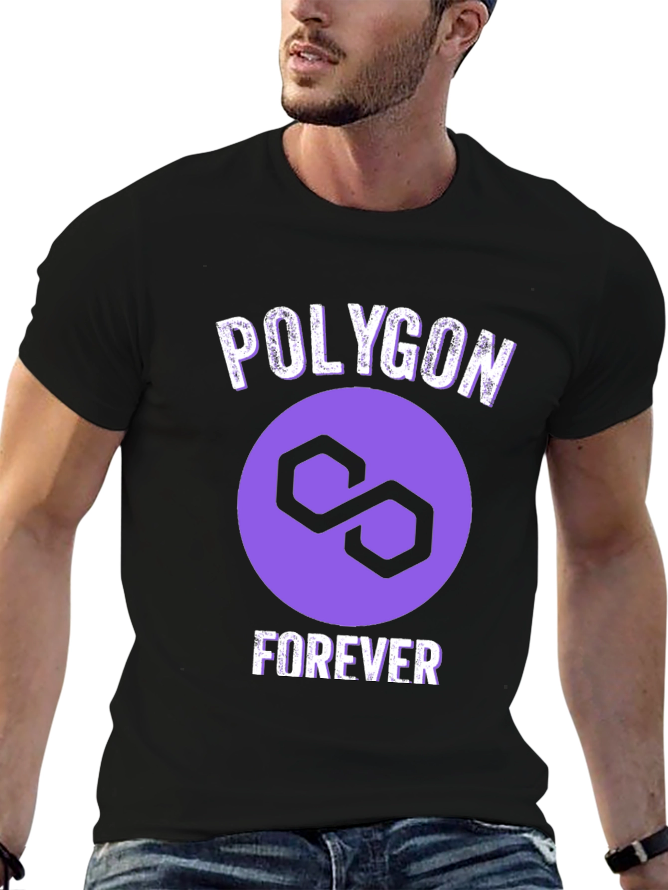 Polygon Forever Graphic Tee - Crypto Fan Apparel