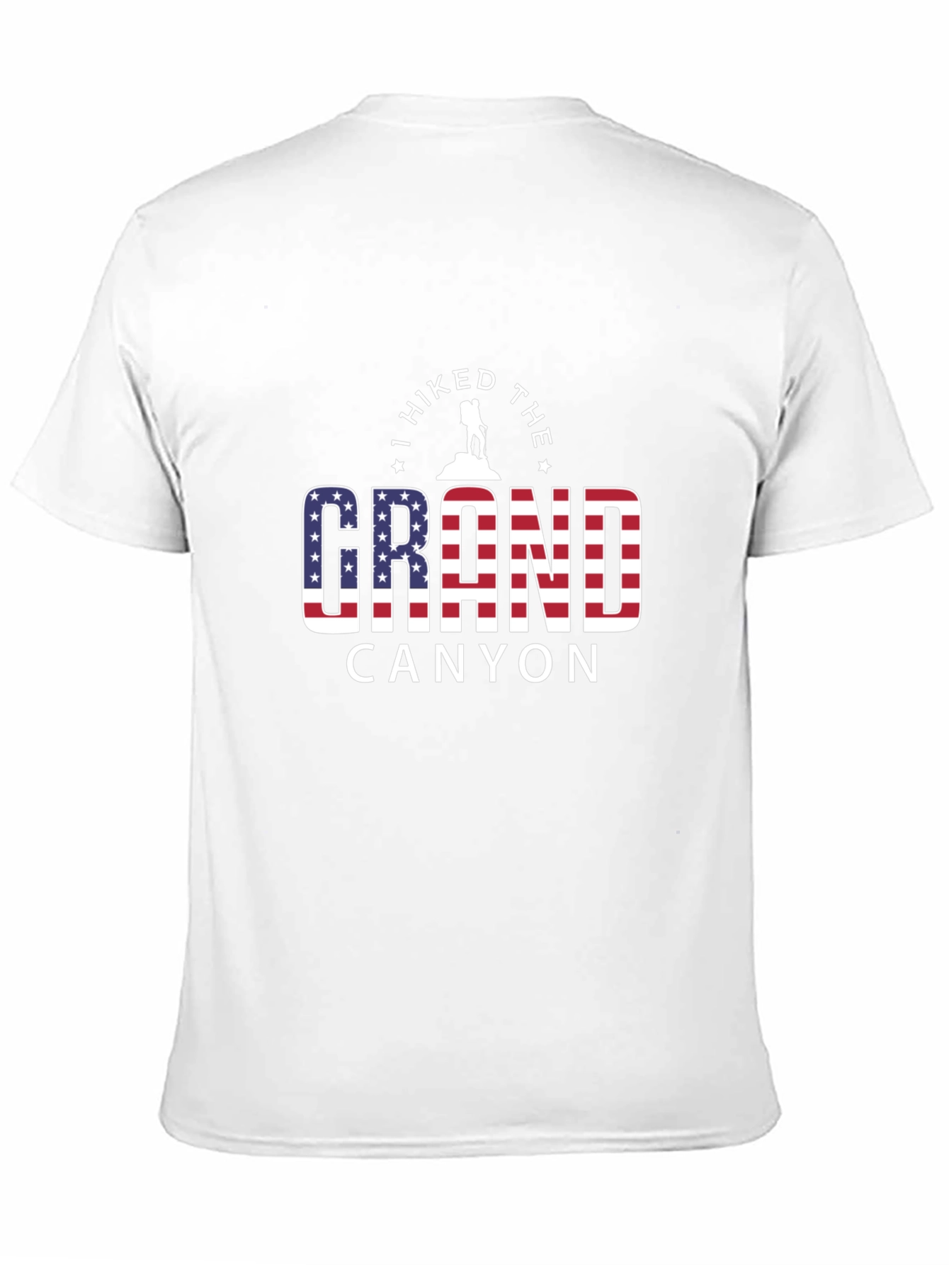 Grand Canyon Hiker Graphic Tee - American Flag Design