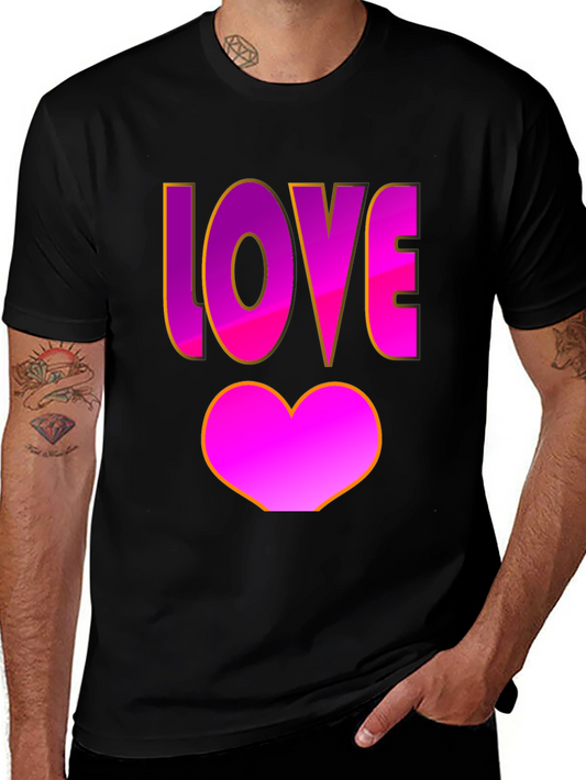 Love Heart Graphic T-Shirt - Mens Short Sleeve Tee