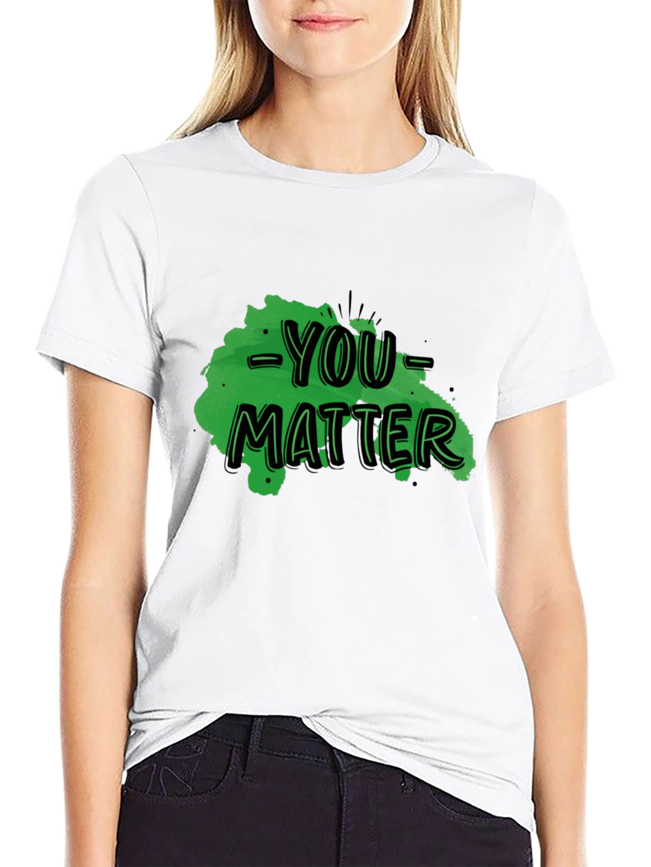 You Matter Graphic Tee - Black Casual T-Shirt
