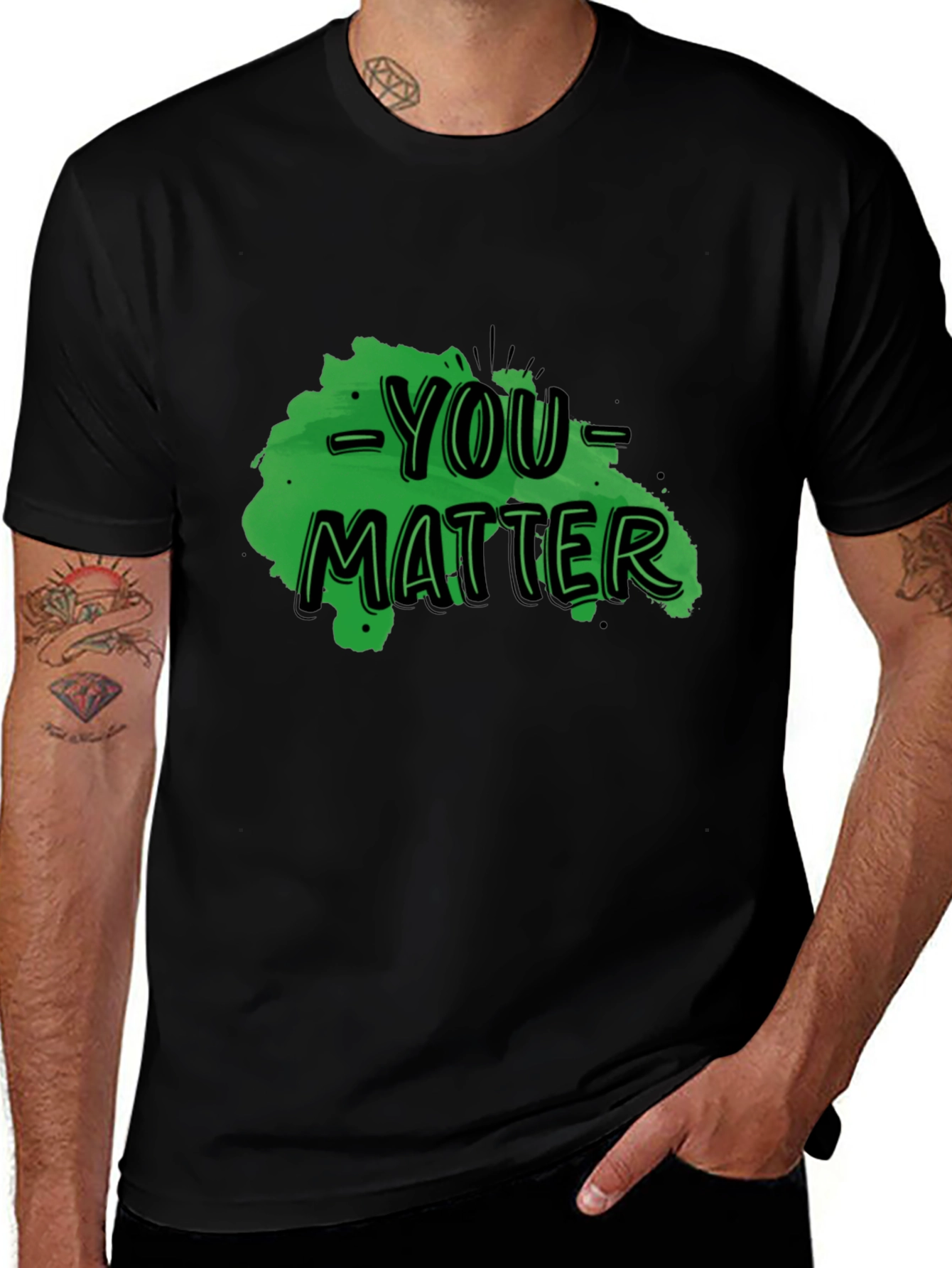 You Matter Graphic Tee - Black Casual T-Shirt