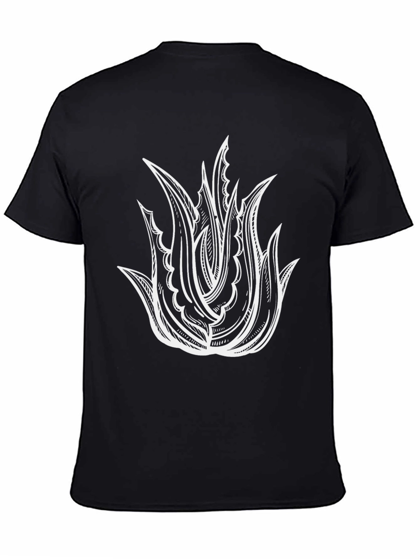 Aloe Graphic Tee - Black Cotton Casual T-Shirt