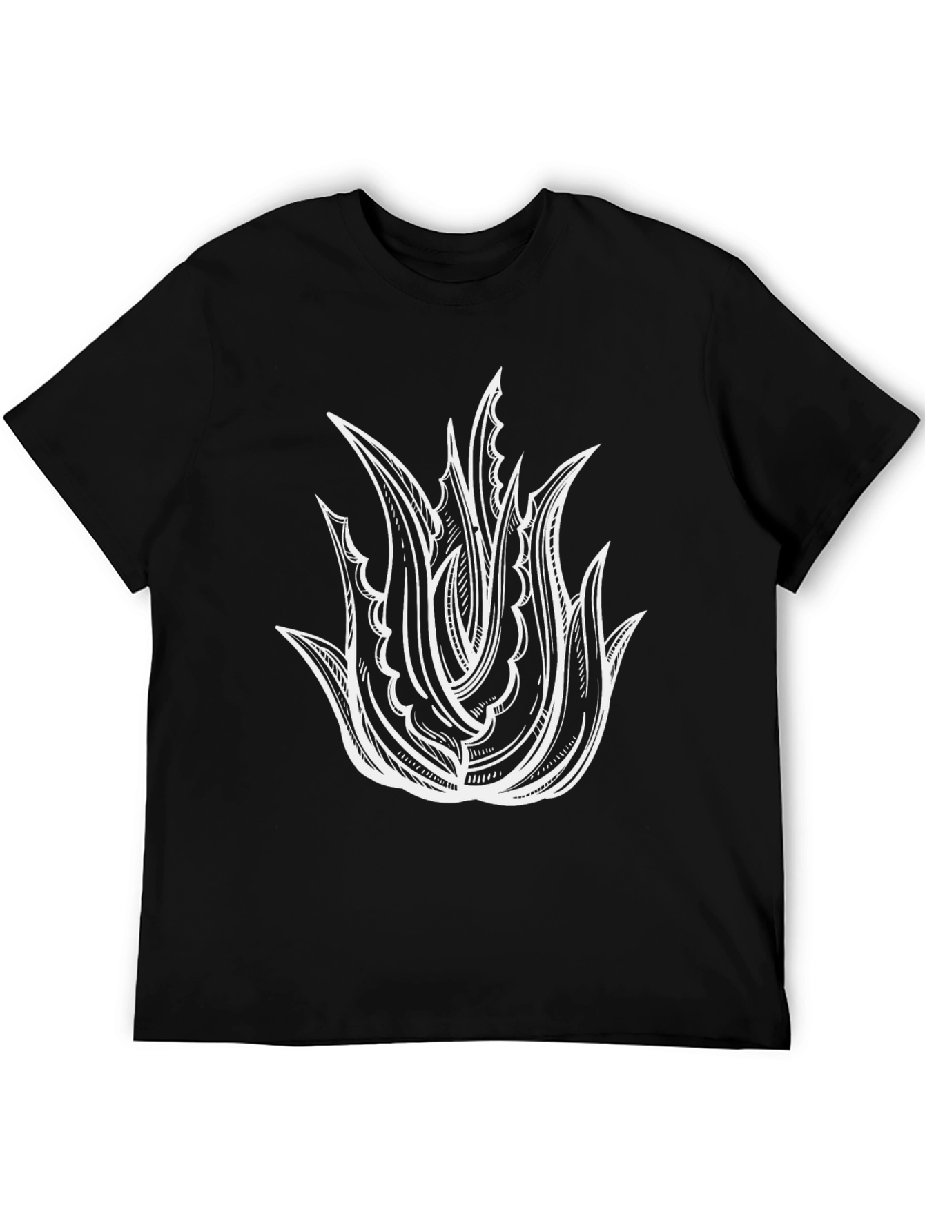Aloe Graphic Tee - Black Cotton Casual T-Shirt